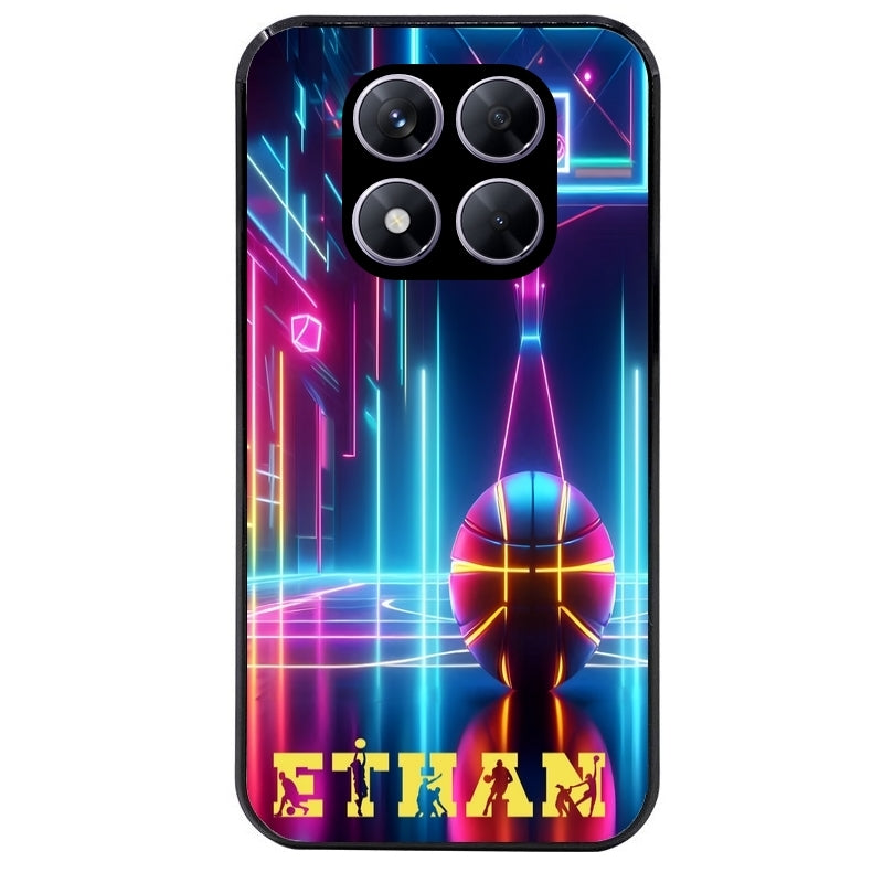 Coque noire taperso pour Redmi Note 14 et PRO PLUS 4G 5G avec motif basket electro personnalisee protection antichoc personnalisée