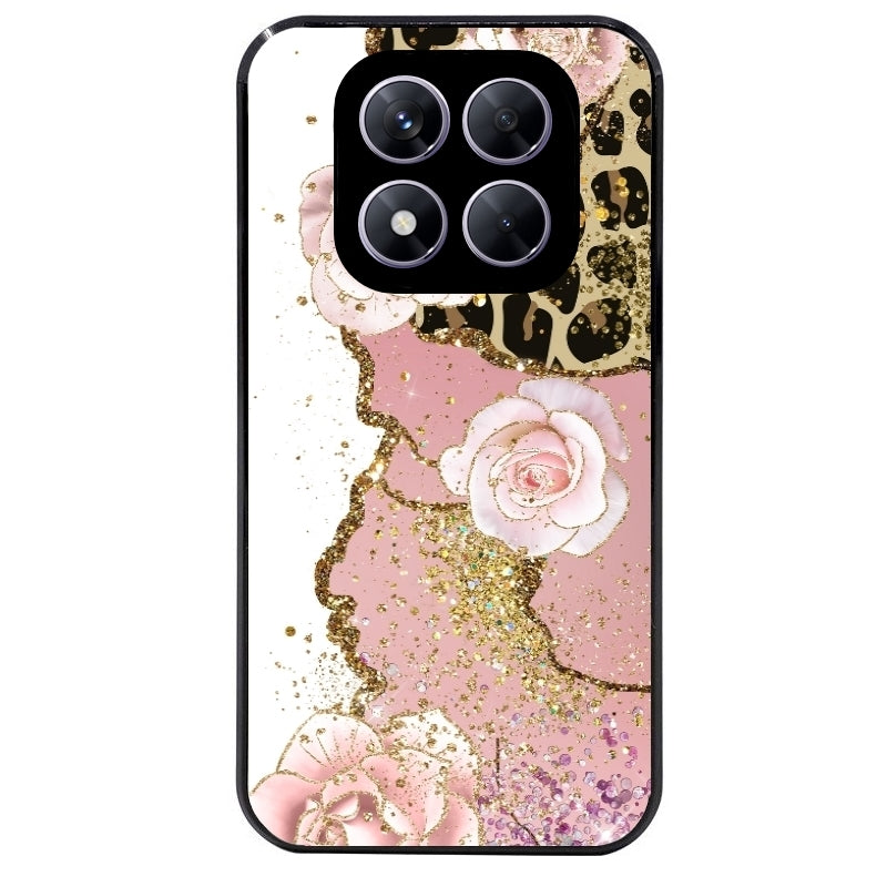 Coque noire taperso pour Redmi Note 14 et PRO PLUS 4G 5G avec motif marbre fleur leopard protection antichoc personnalisée