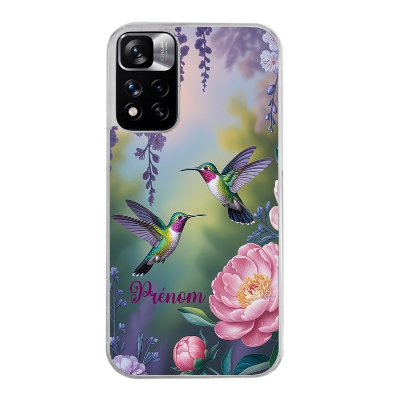 Coque taperso pour Redmi Note 12 4G 5G PRO 4G avec motif colibri couple personnalise protection antichoc personnalisée