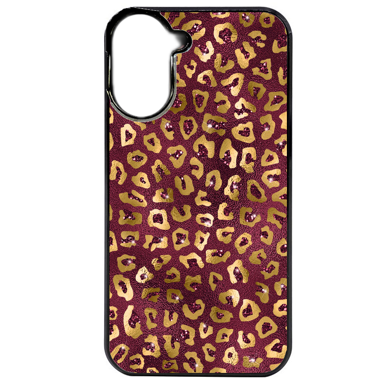 Coque noire taperso pour POCO C71 4G avec motif leopard grenat protection antichoc personnalisée