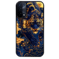Coque noire taperso pour OPPO A54 et A74 5G avec motif tigre et fleur protection antichoc personnalisée