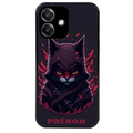 Coque noire taperso pour OPPO A40 avec motif chat samourai personnalise protection antichoc personnalisée