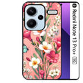 Coque noire taperso pour Redmi Note 13 PRO PLUS 5G avec motif fleur rose protection antichoc personnalisée