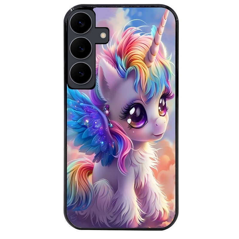 Coque noire taperso pour galaxy A06 A16 A26 A36 A56 avec motif licorne style anime protection antichoc personnalisée
