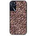 Coque noire taperso pour OPPO A16 et A16S avec motif leopard rose protection antichoc personnalisée