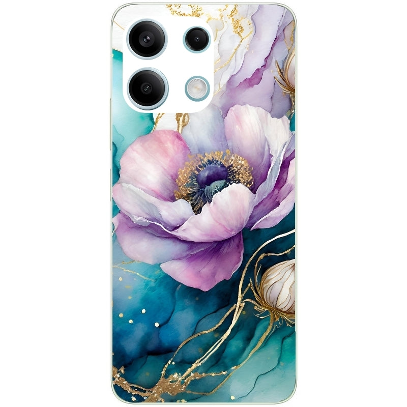 Coque taperso pour POCO X6 5G avec motif marbre fleur protection antichoc personnalisée