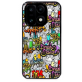 Coque noire taperso pour OnePlus 15 avec motif tag et graffiti protection antichoc personnalisée