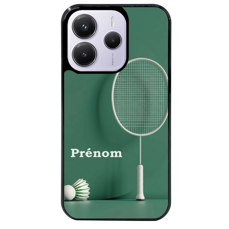 Coque noire taperso pour Redmi Note 14 et PRO PLUS 4G 5G avec motif badminton sport personnalise protection antichoc personnalisée