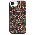 Coque noire taperso pour Iphone 16 16E PLUS MAX PRO avec motif petites feurs multicolores protection antichoc personnalisée