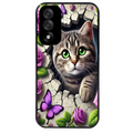 Coque noire taperso pour OnePlus Nord 5 avec motif chat papillon 3 protection antichoc personnalisée