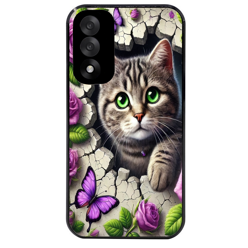 Coque noire taperso pour OnePlus Nord 5 avec motif chat papillon 3 protection antichoc personnalisée