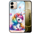 Coque noire taperso pour OPPO A6 A6X 4G et 5G avec motif licorne et etoiles protection antichoc personnalisée