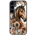 Coque noire taperso pour galaxy A06 A16 A26 A36 A56 avec motif cheval automne protection antichoc personnalisée