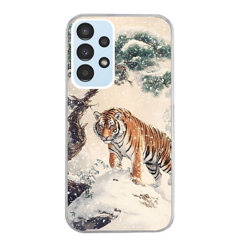 Coque taperso pour Galaxy A13 4G et 5G A23 A53 avec motif tigre bonzai protection antichoc personnalisée