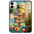 Coque noire taperso pour OPPO A6 A6X 4G et 5G avec motif tropical vacances protection antichoc personnalisée