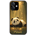 Coque noire taperso pour OPPO A40 avec motif panda et papillon personnalisee protection antichoc personnalisée