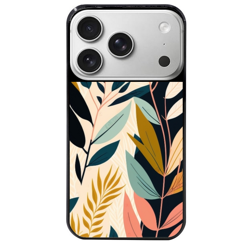 Coque noire taperso pour Iphone 17 17E AIR MAX PRO avec motif vintage et fleur protection antichoc personnalisée