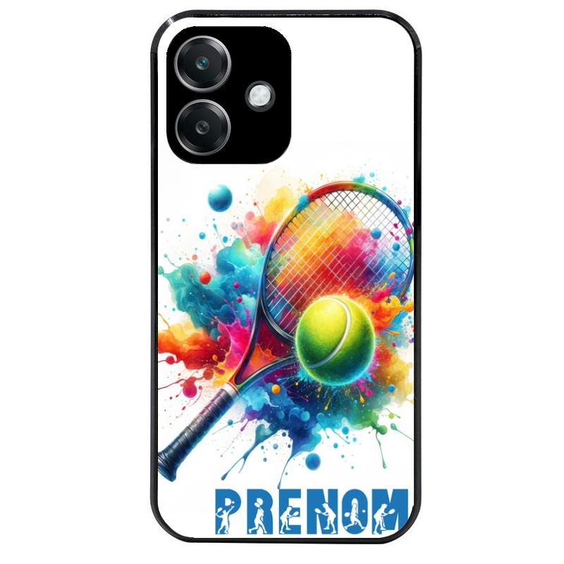 Coque noire taperso pour OPPO A40 avec motif tennis raquette personnalisee protection antichoc personnalisée