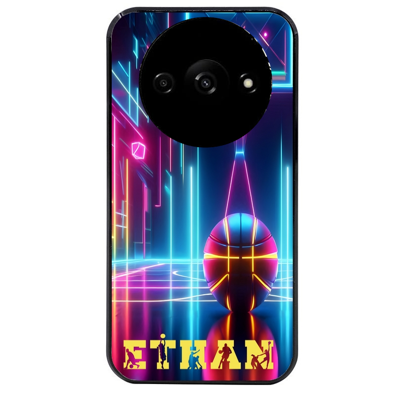 Coque noire taperso pour Redmi A3 avec motif basket electro personnalisee protection antichoc personnalisée