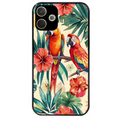 Coque noire taperso pour OPPO A5 PRO 4G et 5G avec motif perroquet et fleurs protection antichoc personnalisée
