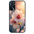 Coque noire taperso pour OPPO A16 et A16S avec motif fleur de cerisier protection antichoc personnalisée