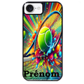 Coque noire taperso pour Iphone 16 16E PLUS MAX PRO avec motif tennis color personnalisee protection antichoc personnalisée