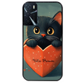 Coque noire taperso pour OPPO A16 et A16S avec motif chat et coeur avec prenom protection antichoc personnalisée