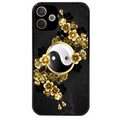 Coque noire taperso pour OPPO A5 PRO 4G et 5G avec motif yin yang et fleur protection antichoc personnalisée