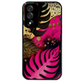 Coque noire taperso pour OnePlus Nord 5 avec motif tropical rose et des fleurs protection antichoc personnalisée