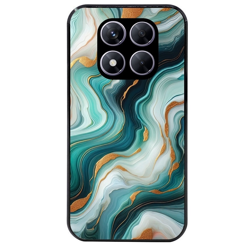 Coque noire taperso pour Redmi Note 14 et PRO PLUS 4G 5G avec motif marbre vert protection antichoc personnalisée