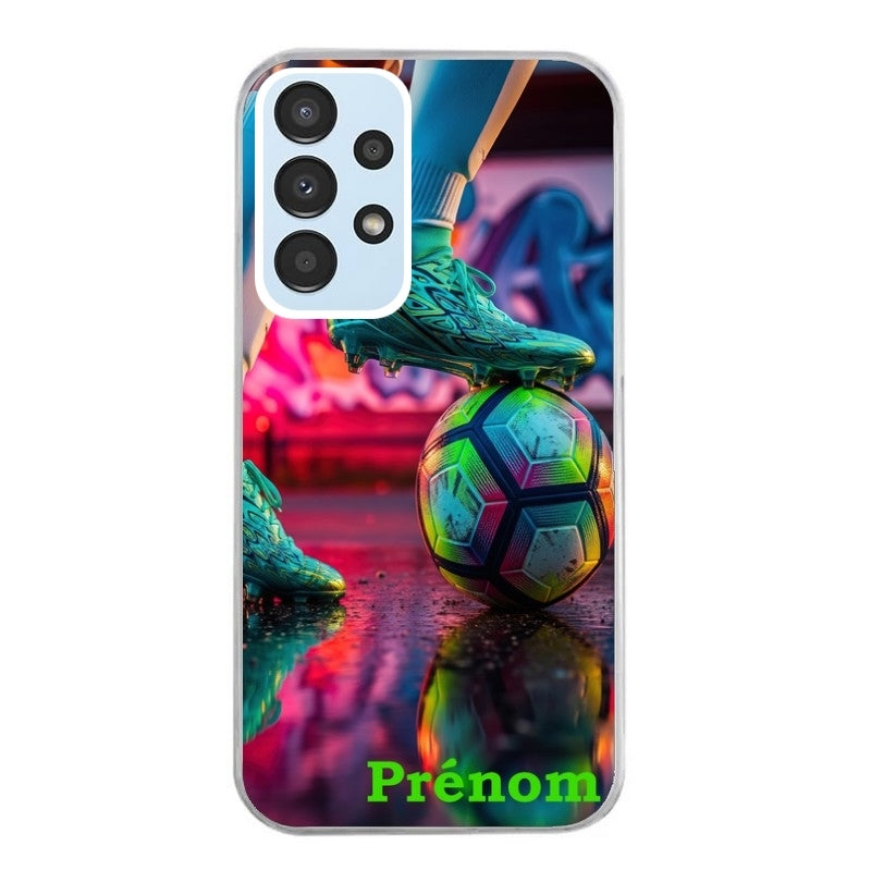 Coque taperso pour Galaxy A13 4G et 5G A23 A53 avec motif foot controle personnalisee protection antichoc personnalisée