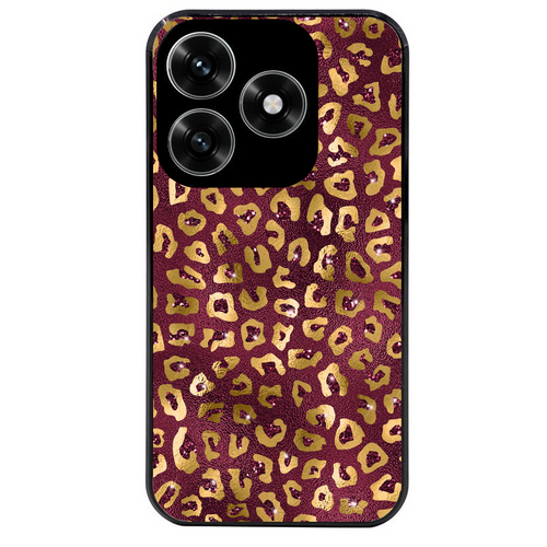 Coque noire taperso pour Honor X6B X5C X5C PLUS avec motif leopard grenat protection antichoc personnalisée