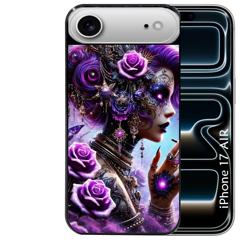 Coque noire taperso pour Iphone 17 17E AIR MAX PRO avec motif fee style steampunk protection antichoc personnalisée