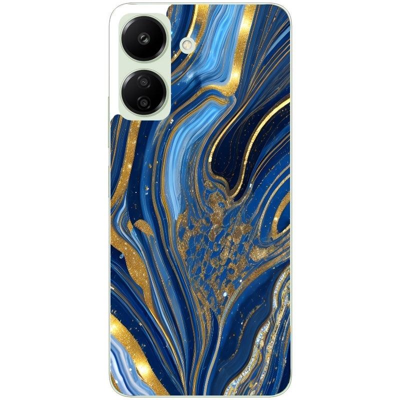 Coque taperso pour POCO C65 4G avec motif marbre bleu agathe protection antichoc personnalisée