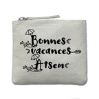 Chaussettes paillettes argent motif atsem en vacances