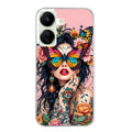 Coque taperso pour POCO C65 4G avec motif femme papillon protection antichoc personnalisée
