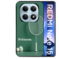 Coque noire taperso pour Redmi Note 15 et PRO PLUS 4G 5G avec motif badminton sport personnalise protection antichoc personnalisée