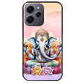 Coque noire taperso pour Redmi 12 4G et 5G avec motif elephant namaste protection antichoc personnalisée
