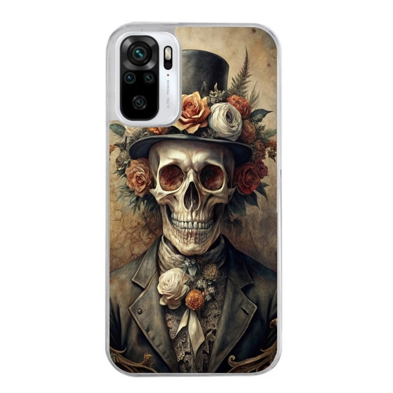Coque taperso pour Redmi Note 10 4G 5G PRO 10S avec motif tete de mort chapeau protection antichoc personnalisée