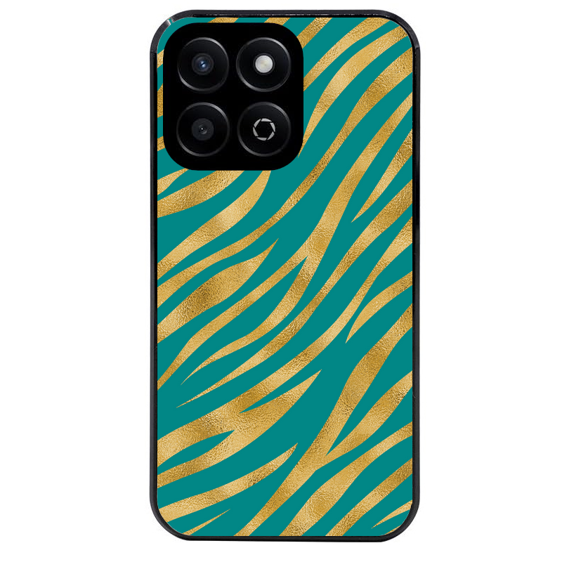 Coque noire taperso pour Honor 200 et Lite Pro Smart avec motif zebre vert protection antichoc personnalisée