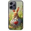 Coque noire taperso pour Redmi 12 4G et 5G avec motif lapin et fleurs personnalisee protection antichoc personnalisée
