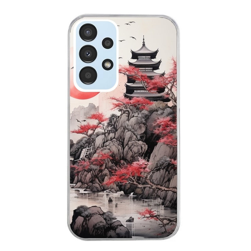 Coque taperso pour Galaxy A13 4G et 5G A23 A53 avec motif japan et temple protection antichoc personnalisée