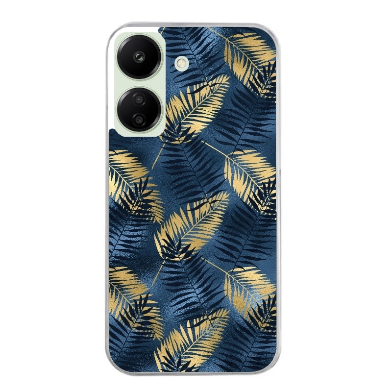 Coque taperso pour Redmi 13C 4G et 5G avec motif palmier bleu protection antichoc personnalisée