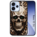 Coque noire taperso pour OPPO Reno 15 et F FS 5G avec motif tete de mort leopard protection antichoc personnalisée