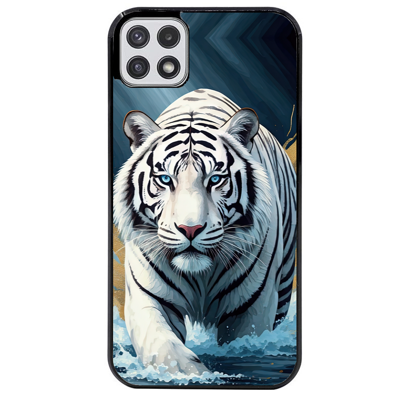 Coque noire taperso pour galaxy A22 A32 A52 A52S 4G 5G  avec motif tigre polaire protection antichoc personnalisée