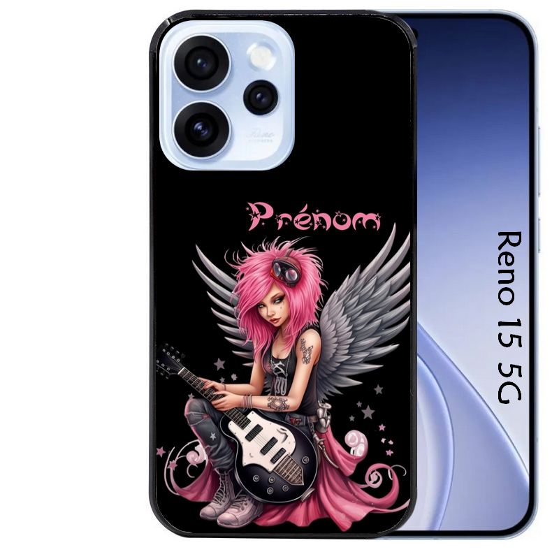Coque noire taperso pour OPPO Reno 15 et F FS 5G avec motif fee rock personnalisee protection antichoc personnalisée