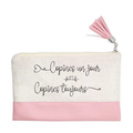 Pochette motif copine toujours en toile et simili cuir