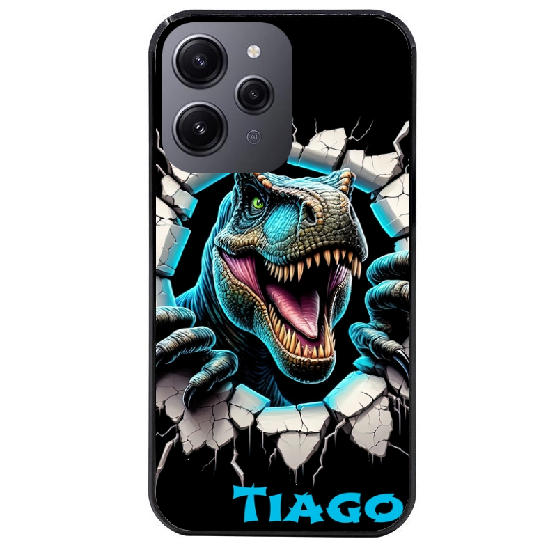 Coque noire taperso pour Redmi 12 4G et 5G avec motif dino t rex personnalisee protection antichoc personnalisée