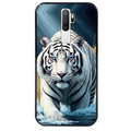 Coque noire taperso pour OPPO A5 A9 2020 avec motif tigre polaire protection antichoc personnalisée