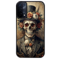 Coque noire taperso pour OPPO A54 et A74 5G avec motif tete de mort chapeau protection antichoc personnalisée